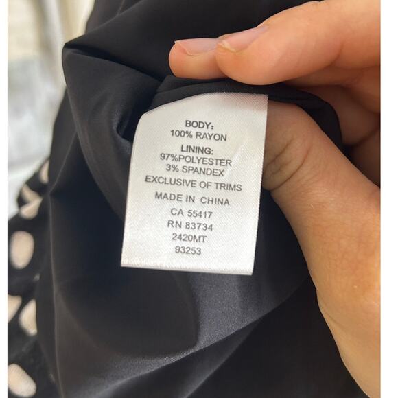 Metrostyle Women's Size 8 Black Polka Dot Ruffle Hem Midi Dress #0417 - Picture 7 of 12